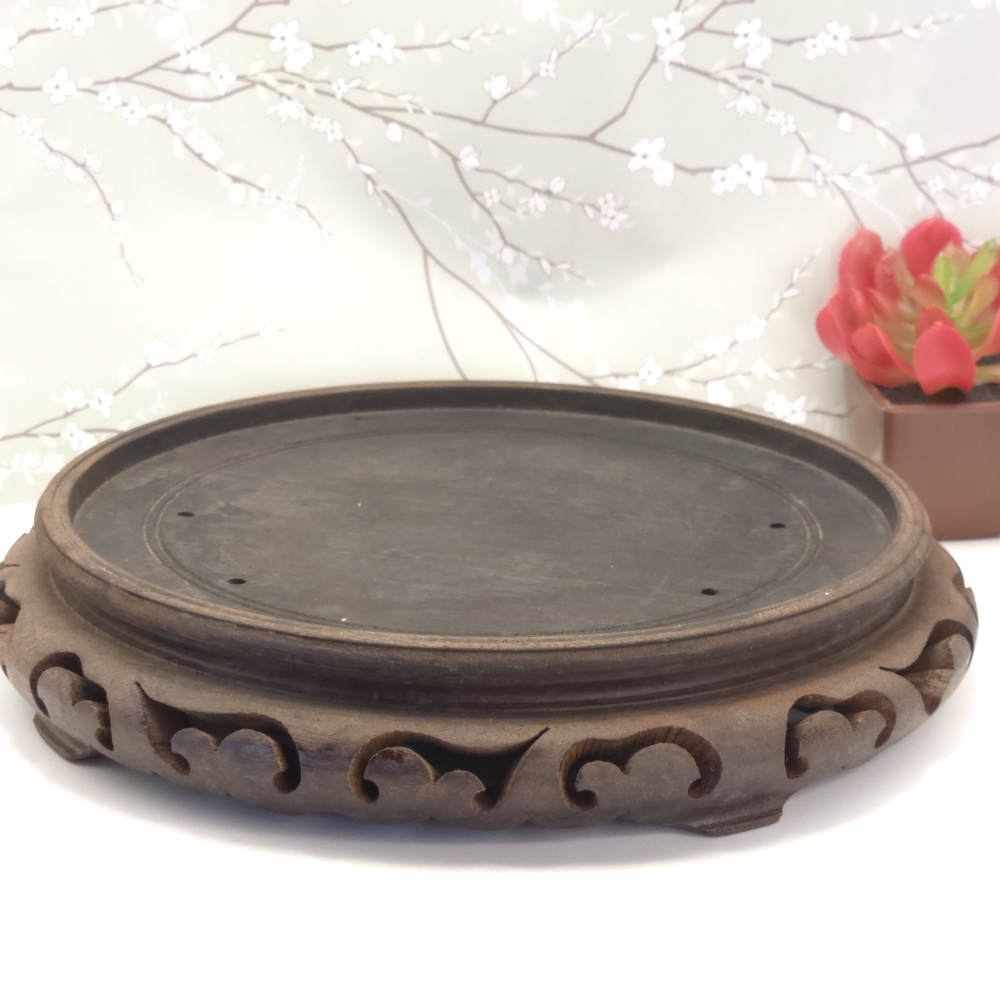 Ornate Wooden Hand Carved Chinese Display Stand
